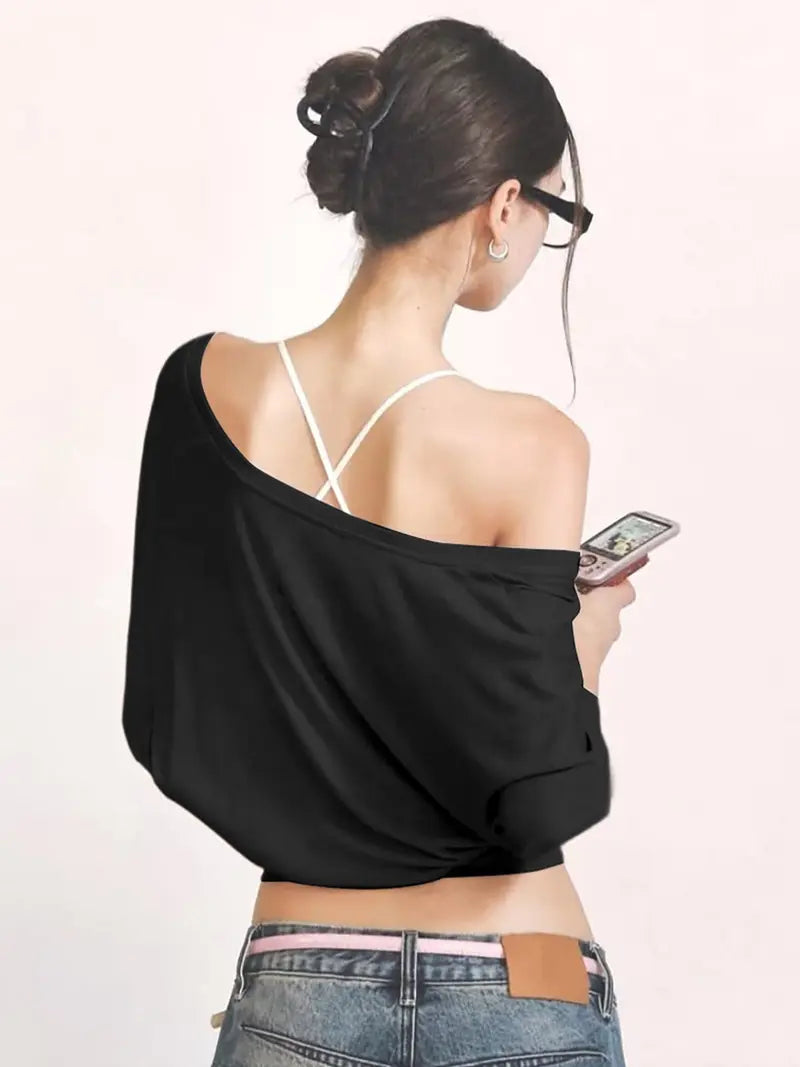 Women's Solid Color Minimalist Semi-Sheer V Neck Long Sleeve T-shirt 💖 Feel Confident in Every Outfit