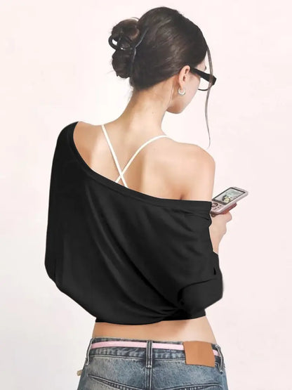 Women's Solid Color Minimalist Semi-Sheer V Neck Long Sleeve T-shirt 💖 Feel Confident in Every Outfit