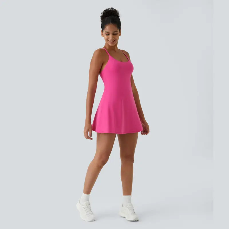 ⏳Final Promo💞Plush Backless Active Dress | One Second Easy Pee Design