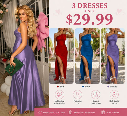 Women's Sexy One Shoulder Satin High Split Cocktail & Fit Wedding Party Maxi Formal Dress❤️❤️