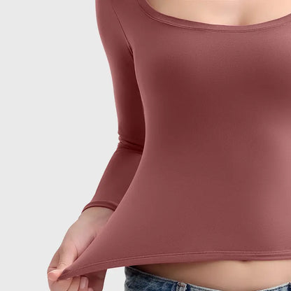 The Perfect Womens Scoop Neck Long Sleeve 🔥 Soft, Slimming & Stylish — Your New Favorite Layer💕