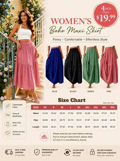 ✨ Comfort Meets Style in This Must-Have Maxi Skirt!🌸 Your New Favorite Summer Skirt Is Here!💕