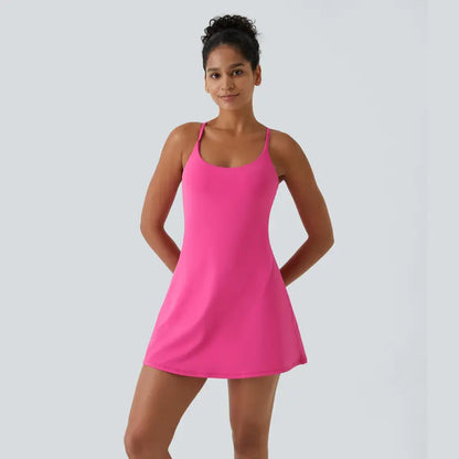 ⏳Final Promo💞Plush Backless Active Dress | One Second Easy Pee Design