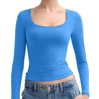 The Perfect Womens Scoop Neck Long Sleeve 🔥 Soft, Slimming & Stylish — Your New Favorite Layer💕