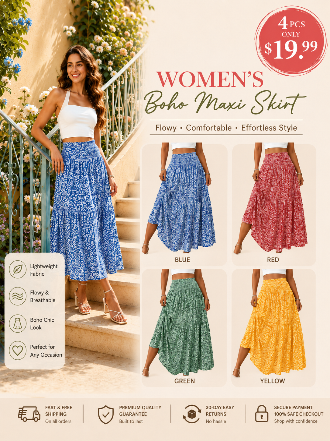 ✨ Comfort Meets Style in This Must-Have Maxi Skirt!🌸 Your New Favorite Summer Skirt Is Here!💕