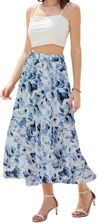 Floral White Blue