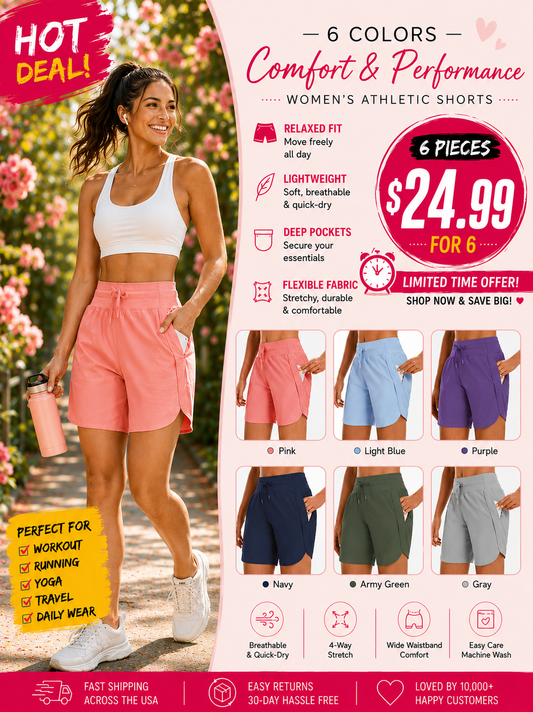 Women's High-Waist Quick Dry Athletic Shorts💖 Meet Your New✨Favorite Workout Shorts😍