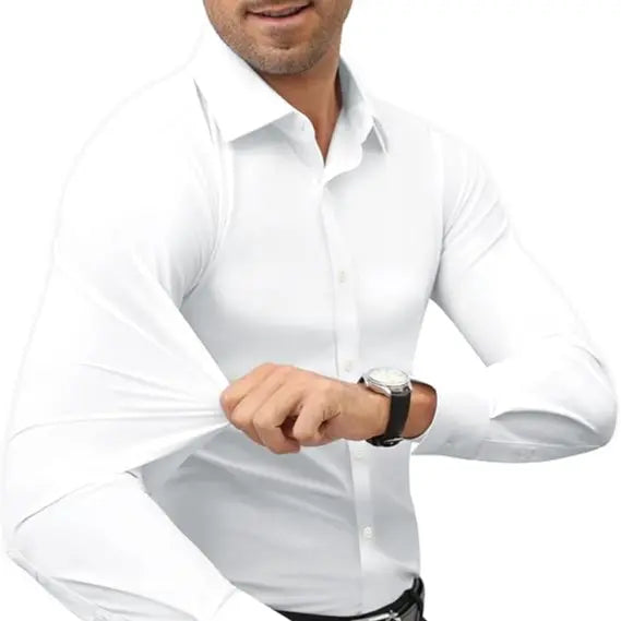 👔 Men's 16-Way Stretch Slim Fit Dress Shirt ✨ Wrinkle-Free Long Sleeve Button Down 💼 Business Casual Traveler Essential