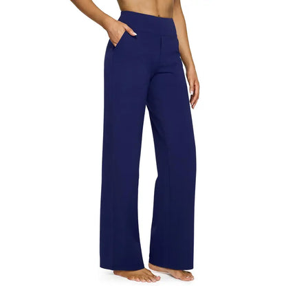 🌟 Chic Women's High Waist Wide Leg Pants 👖 Soft Stretch Yoga Pants with Pockets 💼 Curvy Plus Size | Perfect for Work, Travel & Daily Wear ✨