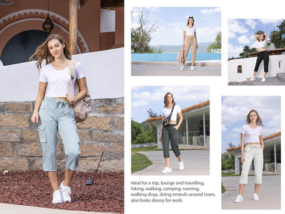 Women's Plus Size Cargo Capri Pants🔥 – Lightweight Loose Fit Summer Pants💕💕