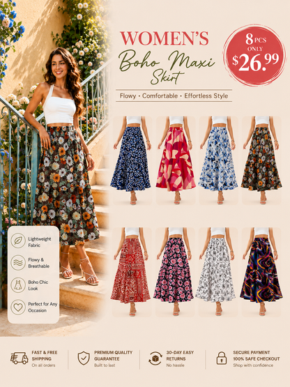 🔥 Everyone's Falling in Love with This Flowy Maxi Skirt💃  You'll Reach for Again & Again💕