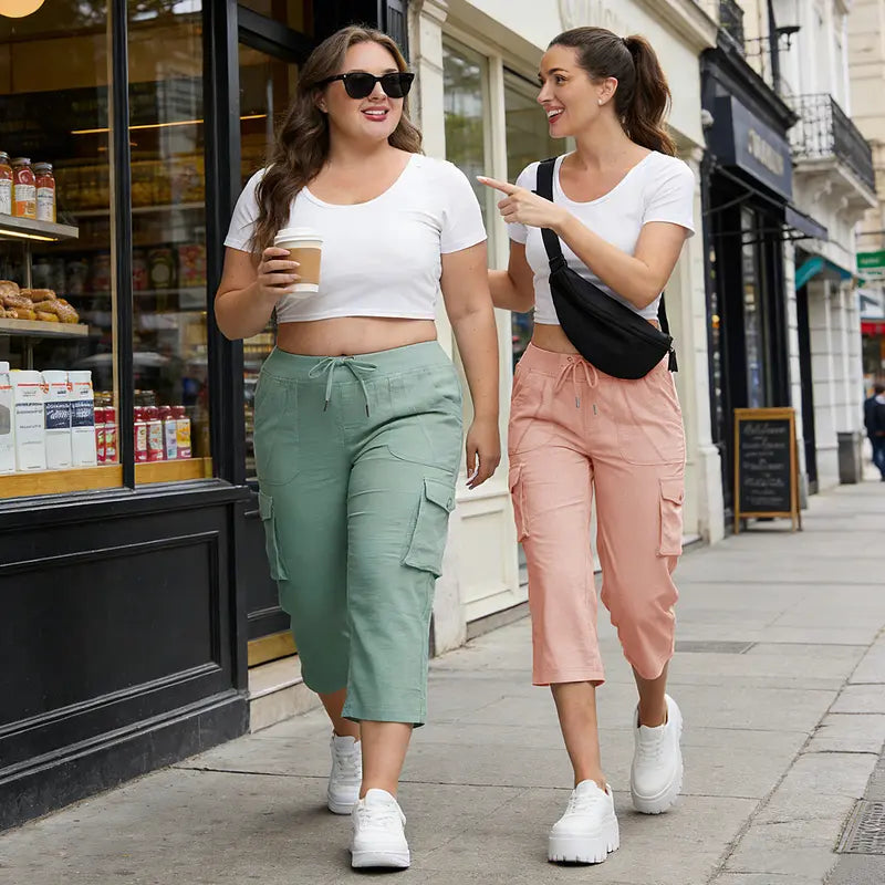 Women's Plus Size Cargo Capri Pants🔥 – Lightweight Loose Fit Summer Pants💕💕