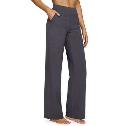 🌟 Chic Women's High Waist Wide Leg Pants 👖 Soft Stretch Yoga Pants with Pockets 💼 Curvy Plus Size | Perfect for Work, Travel & Daily Wear ✨