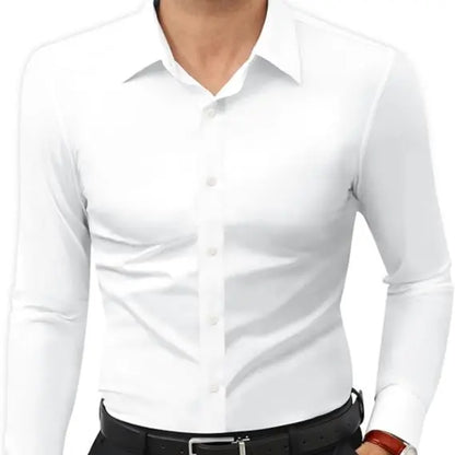 👔 Men's 16-Way Stretch Slim Fit Dress Shirt ✨ Wrinkle-Free Long Sleeve Button Down 💼 Business Casual Traveler Essential