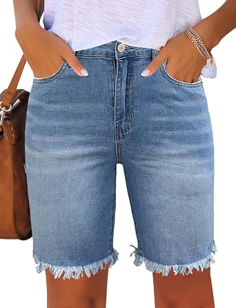 🔥 Summer Must-Have! Distressed Denim Bermuda Shorts 👖✨