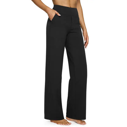 🌟 Chic Women's High Waist Wide Leg Pants 👖 Soft Stretch Yoga Pants with Pockets 💼 Curvy Plus Size | Perfect for Work, Travel & Daily Wear ✨