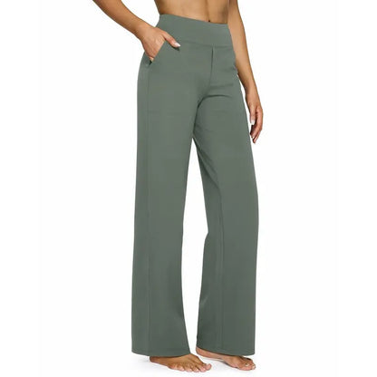 🌟 Chic Women's High Waist Wide Leg Pants 👖 Soft Stretch Yoga Pants with Pockets 💼 Curvy Plus Size | Perfect for Work, Travel & Daily Wear ✨