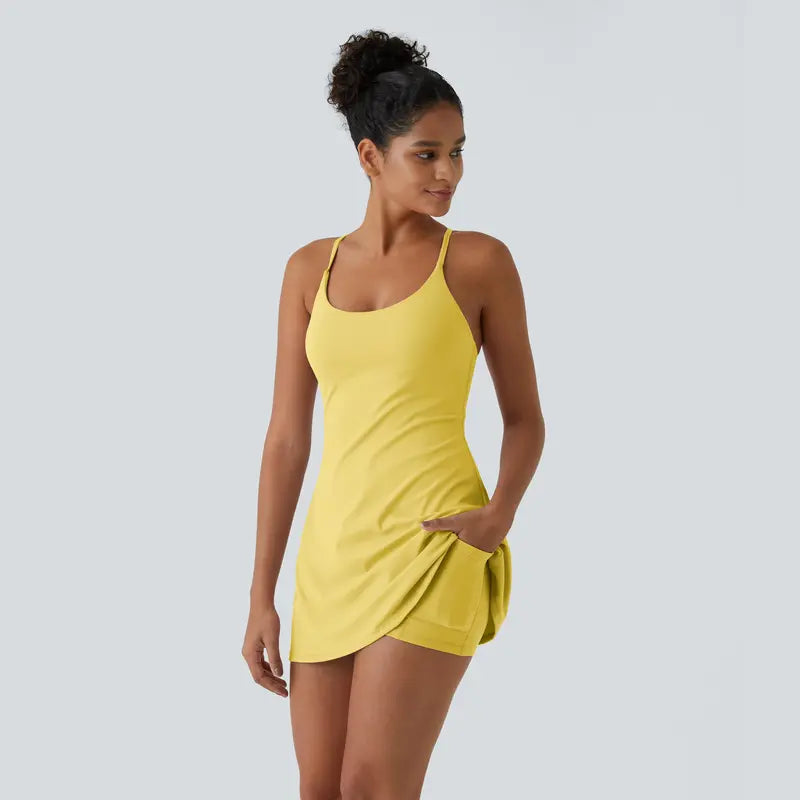 ⏳Final Promo💞Plush Backless Active Dress | One Second Easy Pee Design