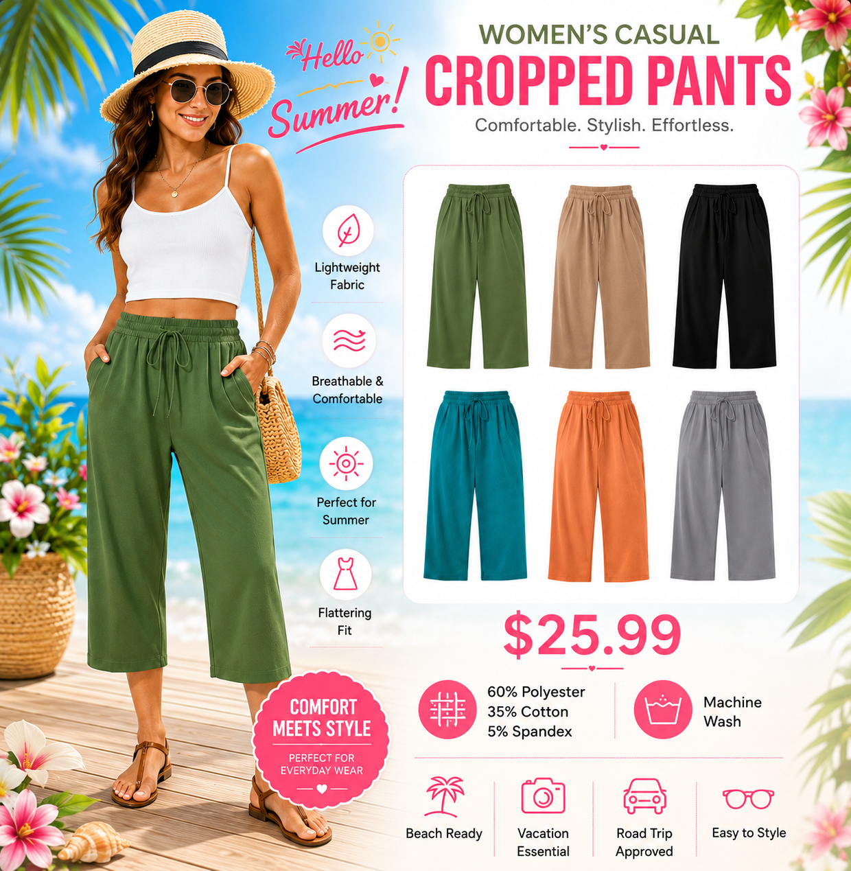 Women's High Waist Capri Pants – 💖 Look Slimmer & Feel Comfortable All Day