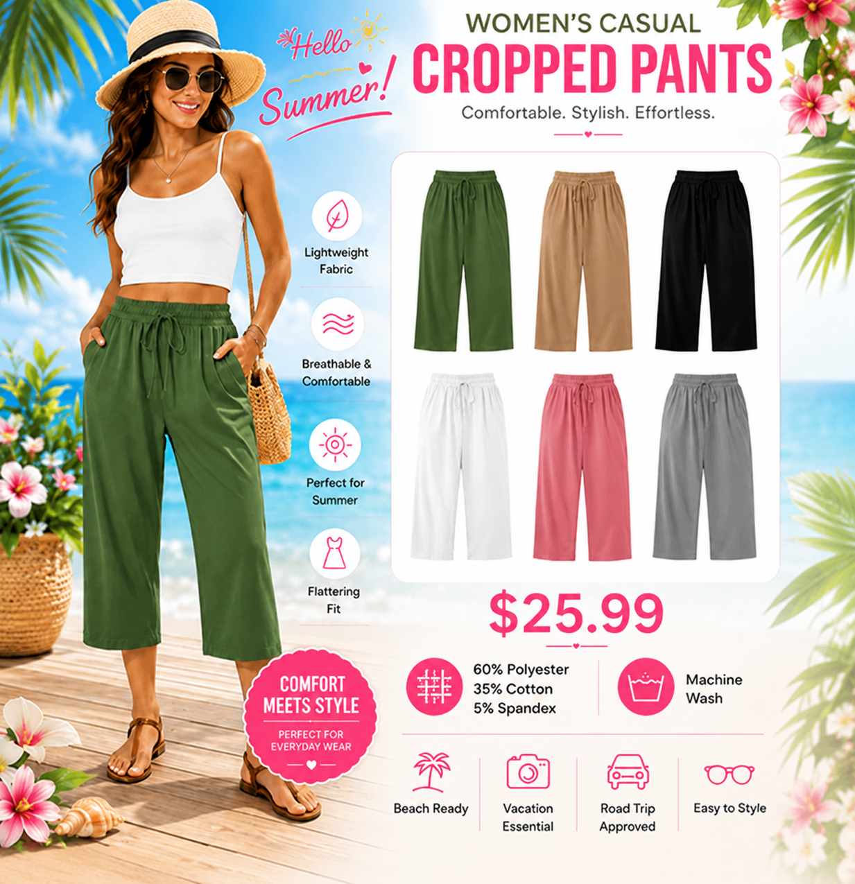 Women's High Waist Capri Pants – 💖 Look Slimmer & Feel Comfortable All Day