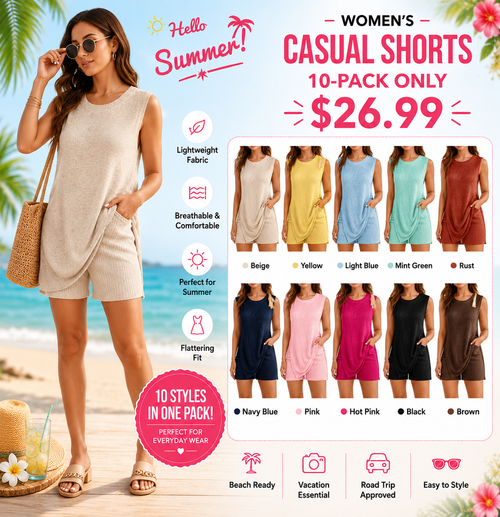 ✨ Soft Ribbed Knit • Lightweight Comfort • Perfect for Home & Vacation 🏖️💕