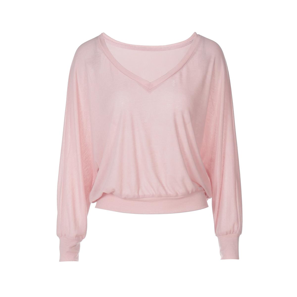 Women's Solid Color Minimalist Semi-Sheer V Neck Long Sleeve T-shirt 💖 Feel Confident in Every Outfit