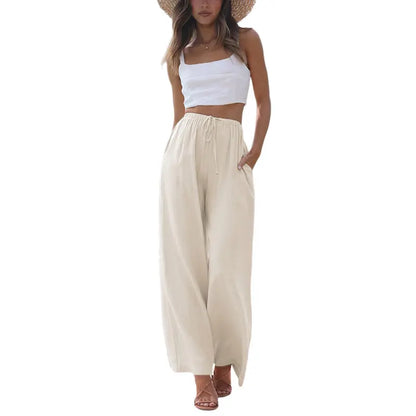 🌊Flowy Wide Leg Beach Trousers with Pockets Casual Womenswear☀️ Vacation Ready Pants For Every Summer Moment 🌴💖
