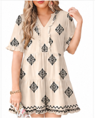 ✨ Soft, Flowy & Flattering — Your New Favorite Women's V-Neck  Dress! 💖